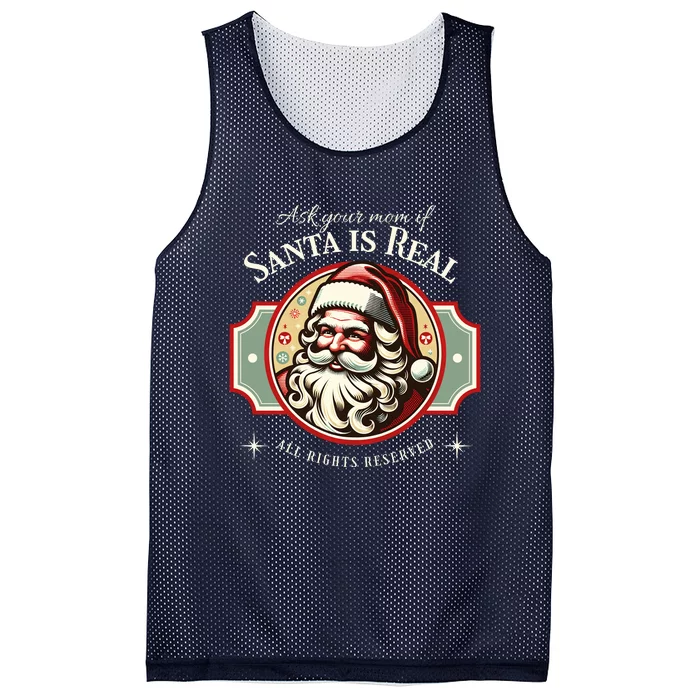 Ask Your Mom If Santa Is Real Vintage Mesh Reversible Basketball Jersey Tank