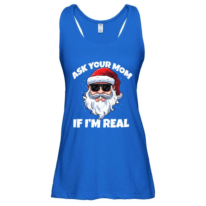 Ask Your Mom If IM Real Hippie Santa Claus Christmas Great Gift Ladies Essential Flowy Tank