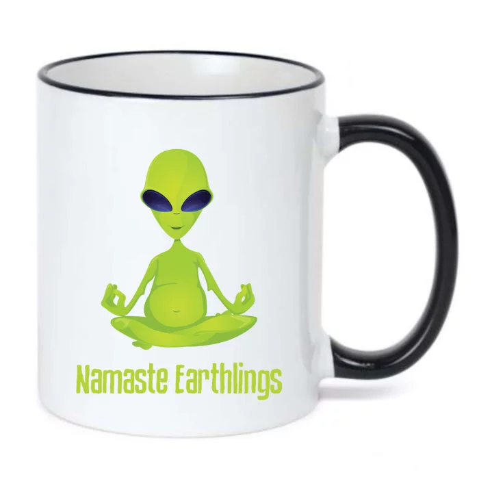 Alien Yoga Meditation Namaste Gift Black Color Changing Mug