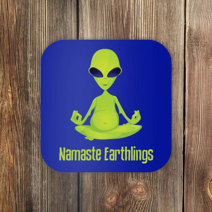 Alien Yoga Meditation Namaste Gift Coaster