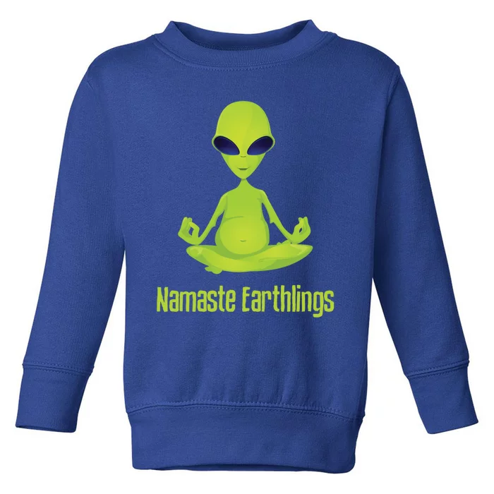 Alien Yoga Meditation Namaste Gift Toddler Sweatshirt