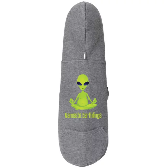 Alien Yoga Meditation Namaste Gift Doggie 3-End Fleece Hoodie