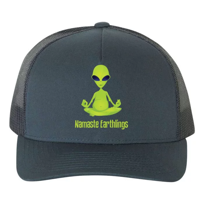 Alien Yoga Meditation Namaste Gift Yupoong Adult 5-Panel Trucker Hat