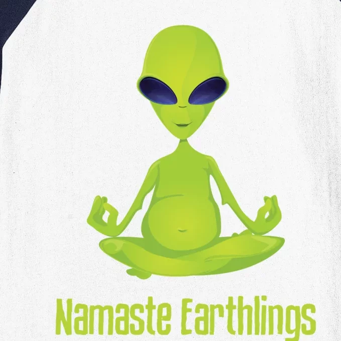 Alien Yoga Meditation Namaste Gift Baseball Sleeve Shirt