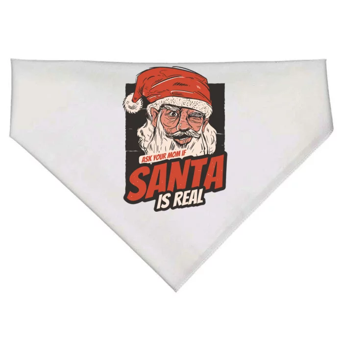 Ask Your Mom If Santa Is Real USA-Made Doggie Bandana