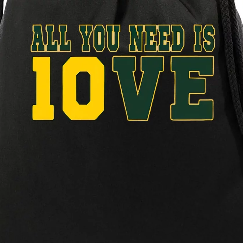 All You Need Is Love Green Bay Drawstring Bag