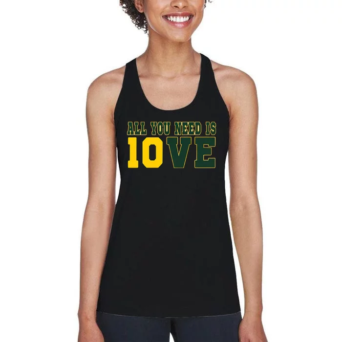 All You Need Is Love Green Bay Women's Racerback Tank