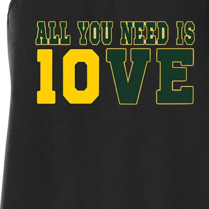 All You Need Is Love Green Bay Women's Racerback Tank