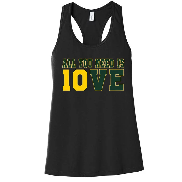 All You Need Is Love Green Bay Women's Racerback Tank