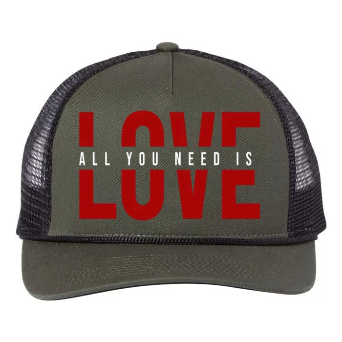 All You Need Is Love Cute Gift Retro Rope Trucker Hat Cap