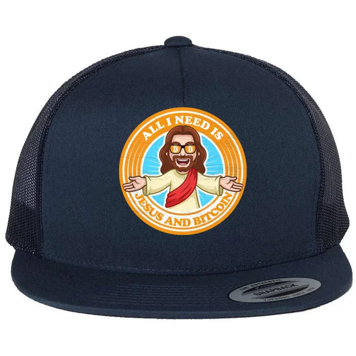 All You Need Is Jesus And Bitcoin Flat Bill Trucker Hat