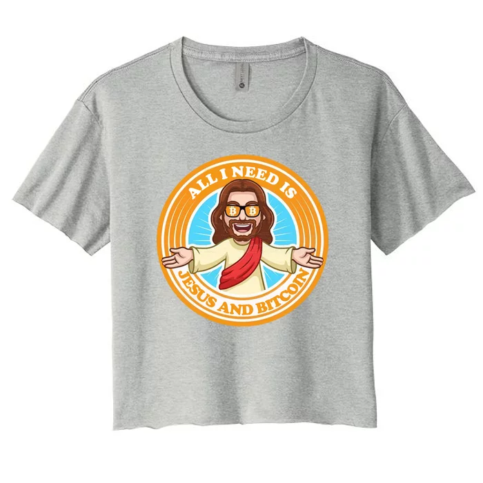 All You Need Is Jesus And Bitcoin Women's Crop Top Tee