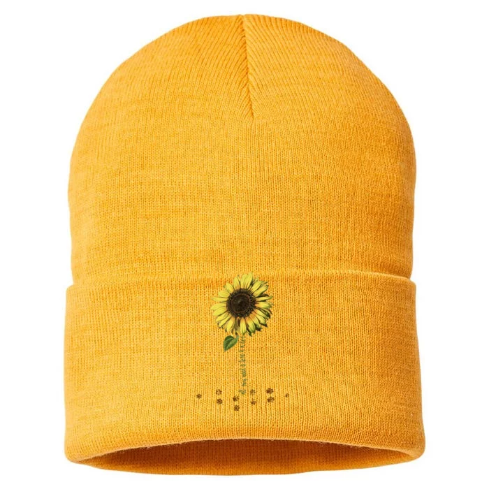 All You Need Is A Dog And Love Sunflower Paw Prints Gift Sustainable Knit Beanie