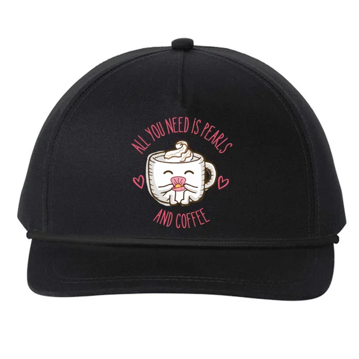 All You Need Is Pearls And Coffee Snapback Five-Panel Rope Hat