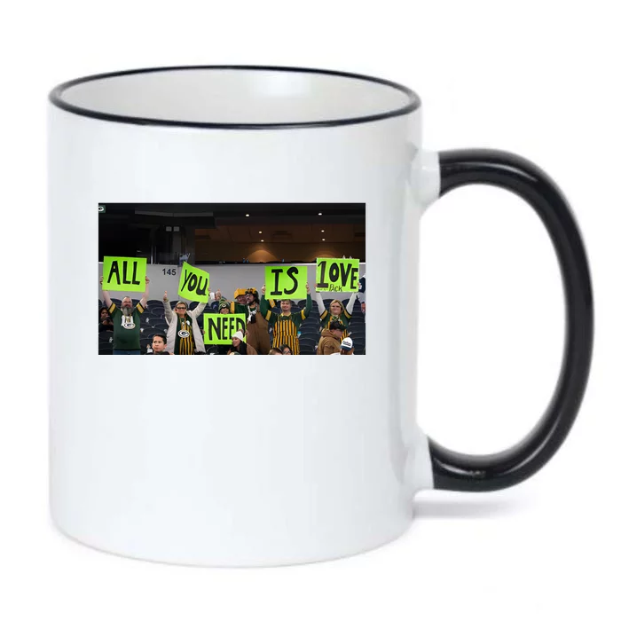 All You Need Is Love And His Pack Green Bay Packer Black Color Changing Mug