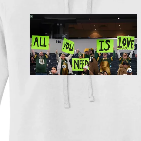 All You Need Is Love And His Pack Green Bay Packer Women's Pullover Hoodie