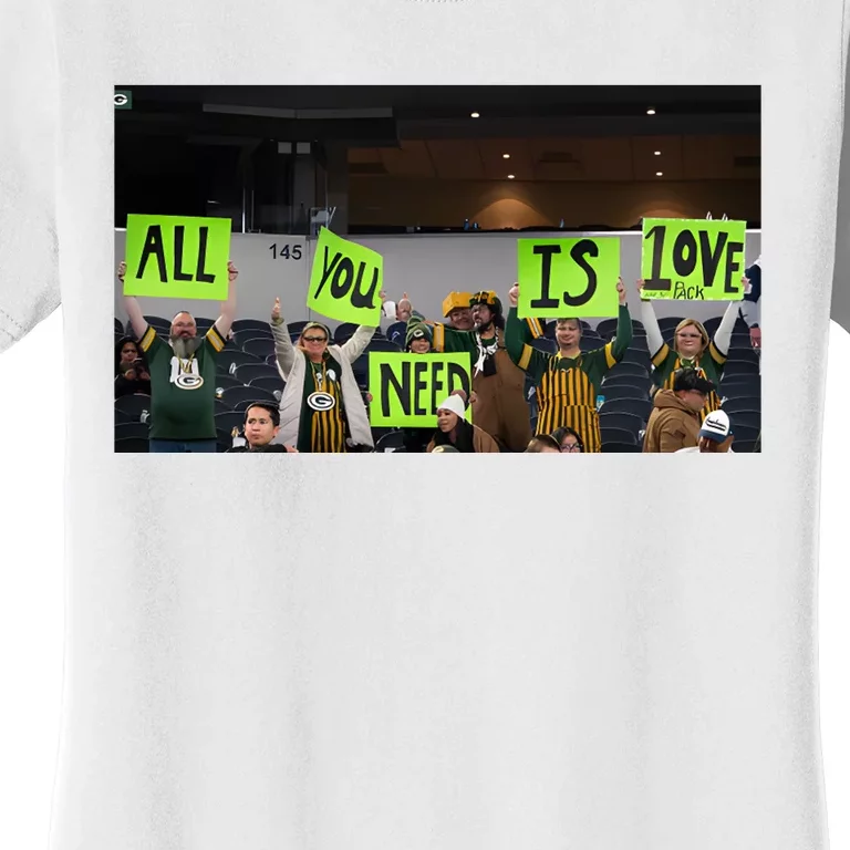 All You Need Is Love And His Pack Green Bay Packer Women's T-Shirt