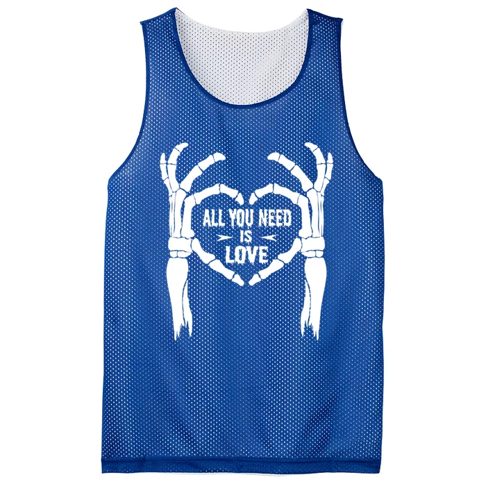 All You Need Is Love Skeleton Hands Halloween Costume Funny Gift Mesh Reversible Basketball Jersey Tank