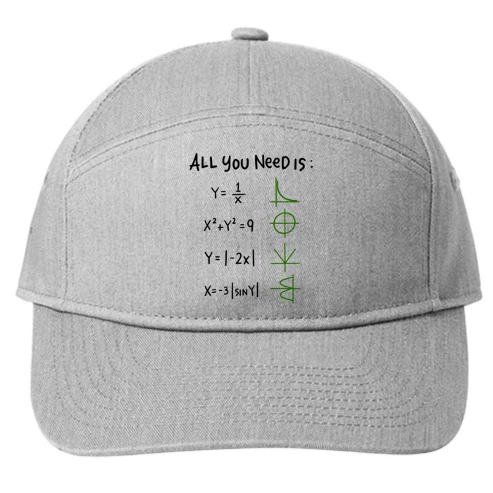 All You Need Is Love And Math Gift 7-Panel Snapback Hat