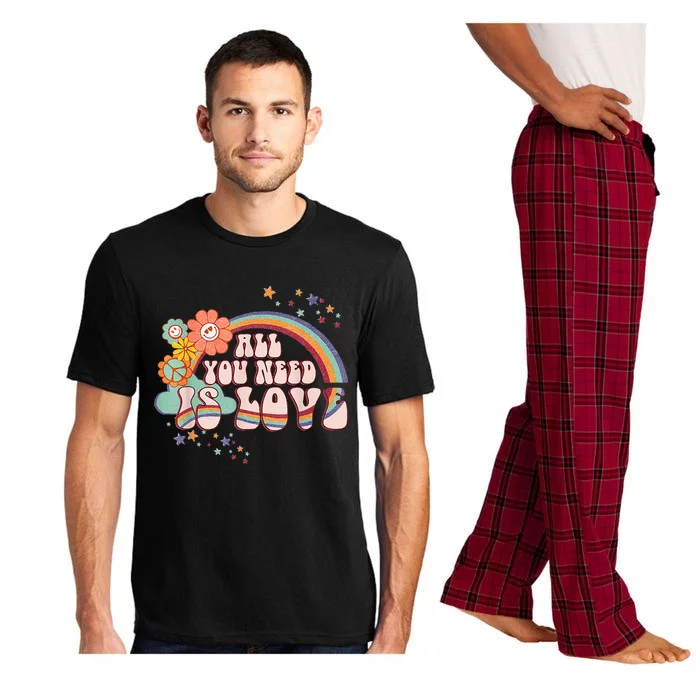 All You Need is Love Rainbow Groovy Vibes Hippie Pajama Set