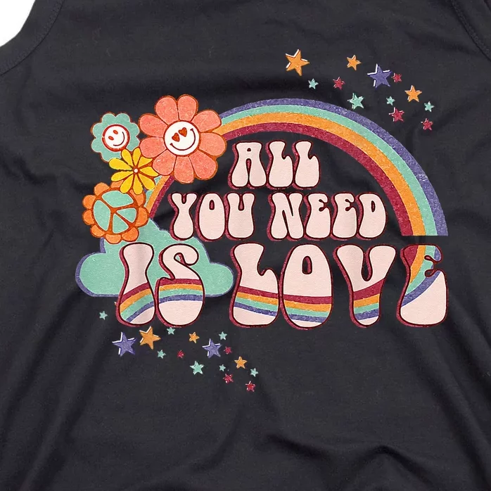 All You Need is Love Rainbow Groovy Vibes Hippie Tank Top