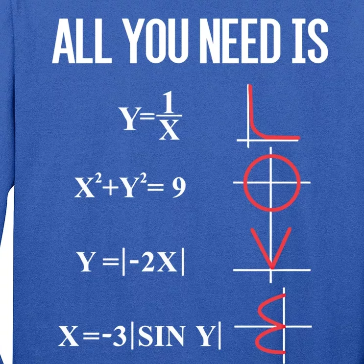 All You Need Is Love Funny Cute Math Equation Cool Gift Long Sleeve Shirt