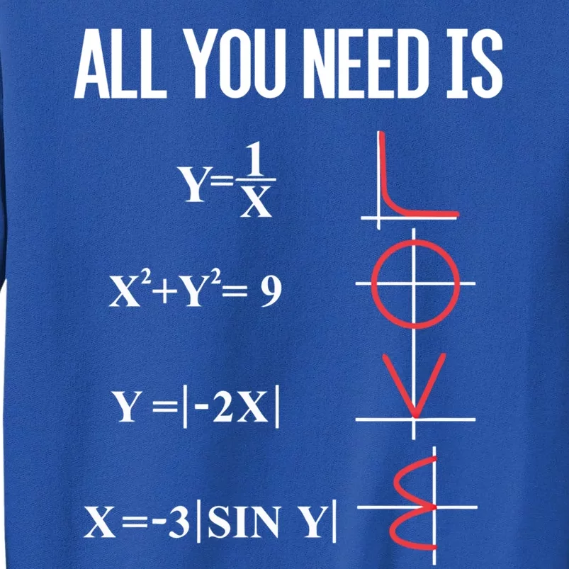 All You Need Is Love Funny Cute Math Equation Cool Gift Tall Sweatshirt