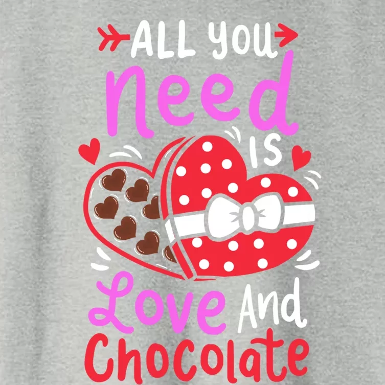 All You Need Is Love And Chocolate Cute Valentines Day Gift Women's Crop Top Tee