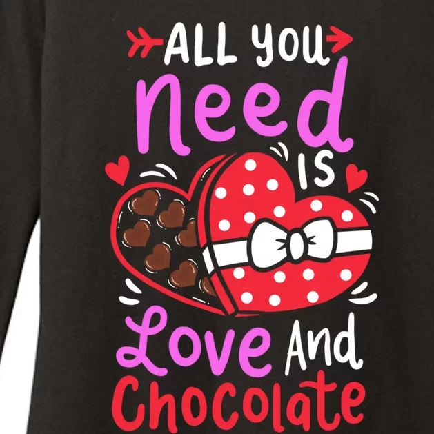 All You Need Is Love And Chocolate Valentine's Day Costume Gift Womens CVC Long Sleeve Shirt