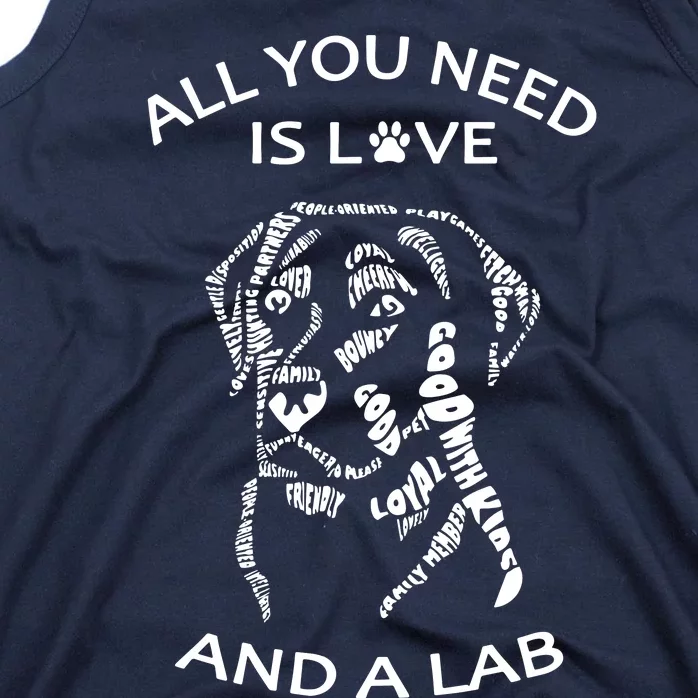 All You Need Is Love And A Labrador Black Labrador Caligram Tank Top