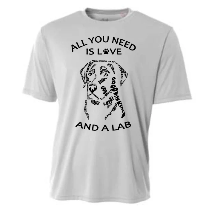 All You Need Is Love And A Labrador Black Labrador Caligram Cooling Performance Crew T-Shirt