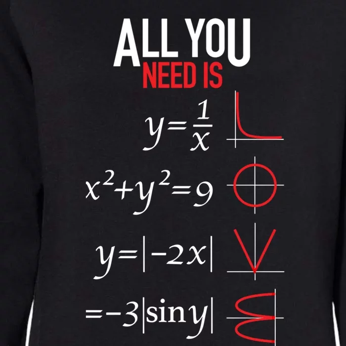 All You Need Is Love Funny Math Equation Funny Gift For Teachers Great Gift Womens California Wash Sweatshirt