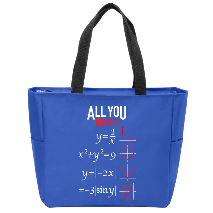 All You Need Is Love Funny Math Equation Funny Gift For Teachers Great Gift Zip Tote Bag