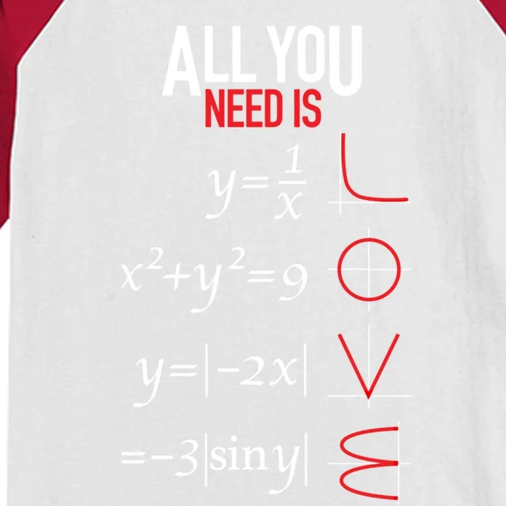 All You Need Is Love Funny Math Equation Funny Gift For Teachers Great Gift Kids Colorblock Raglan Jersey