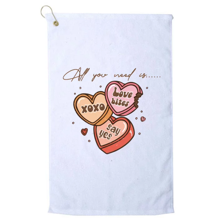 All You Nees A Love Bites XOXO Valentine's Day Gift Platinum Collection Golf Towel