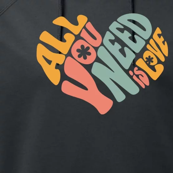 All You Need Is Love Heart Performance Fleece Hoodie