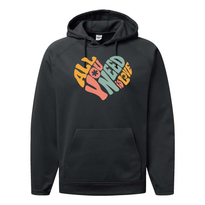 All You Need Is Love Heart Performance Fleece Hoodie