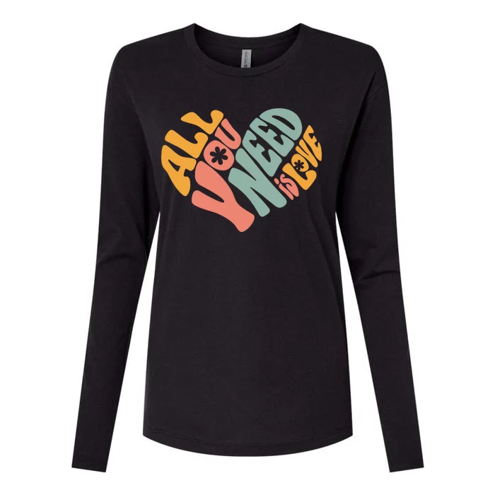 All You Need Is Love Heart Womens Cotton Relaxed Long Sleeve T-Shirt