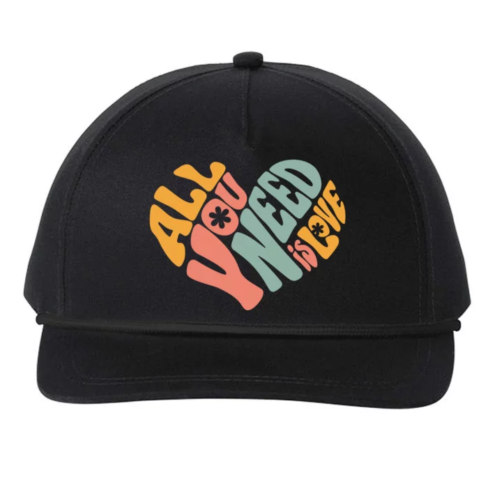 All You Need Is Love Heart Snapback Five-Panel Rope Hat