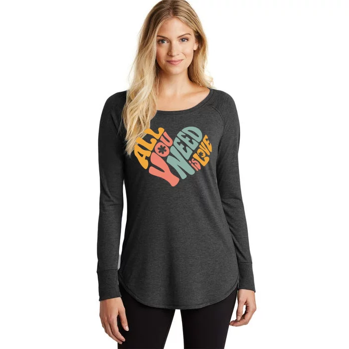 All You Need Is Love Heart Women's Perfect Tri Tunic Long Sleeve Shirt