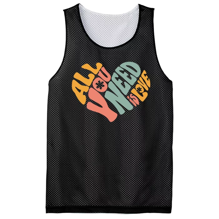 All You Need Is Love Heart Mesh Reversible Basketball Jersey Tank