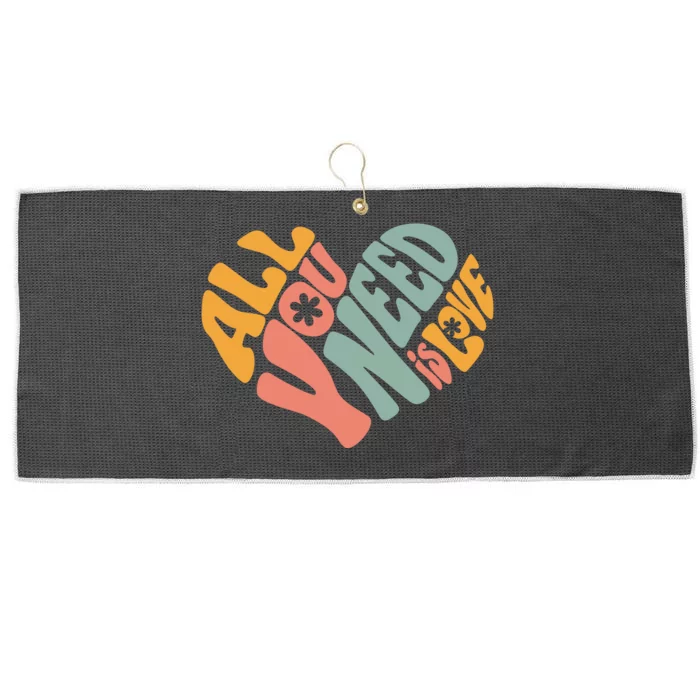 All You Need Is Love Heart Large Microfiber Waffle Golf Towel