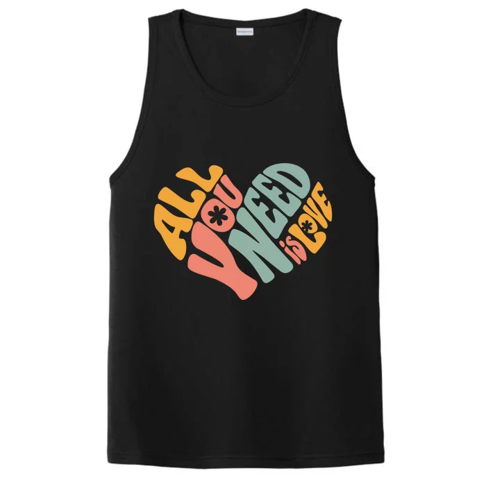 All You Need Is Love Heart Performance Tank