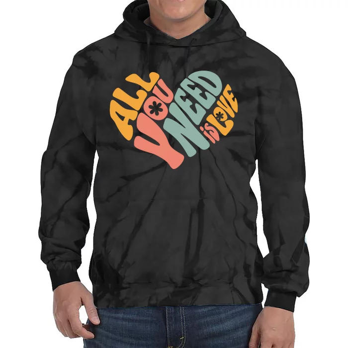 All You Need Is Love Heart Tie Dye Hoodie