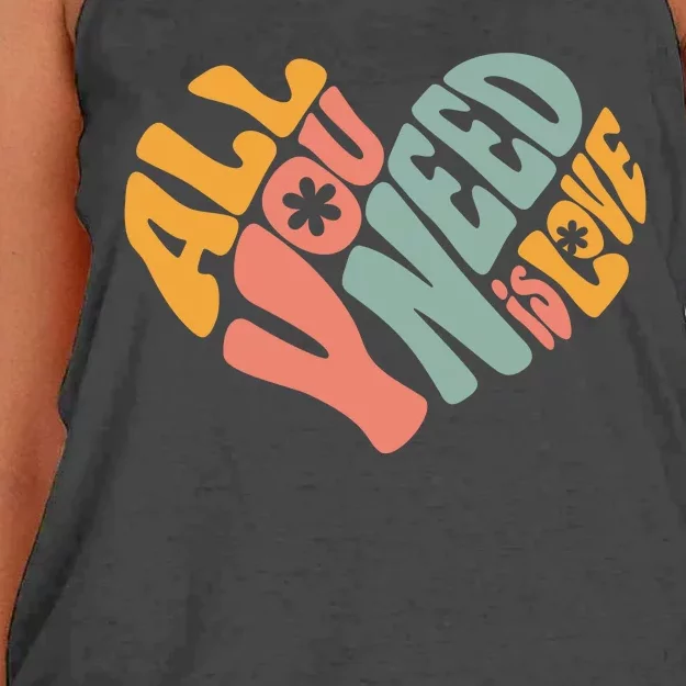 All You Need Is Love Heart Women's Knotted Racerback Tank