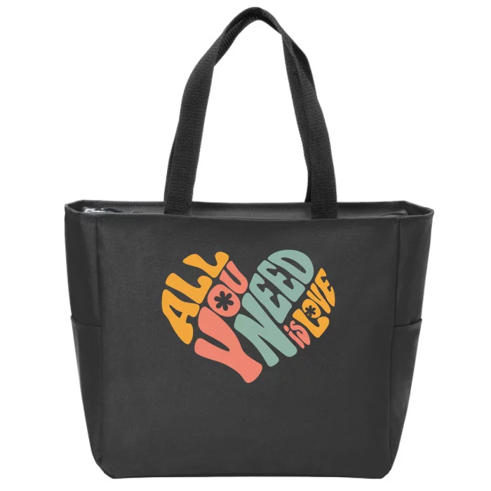 All You Need Is Love Heart Zip Tote Bag