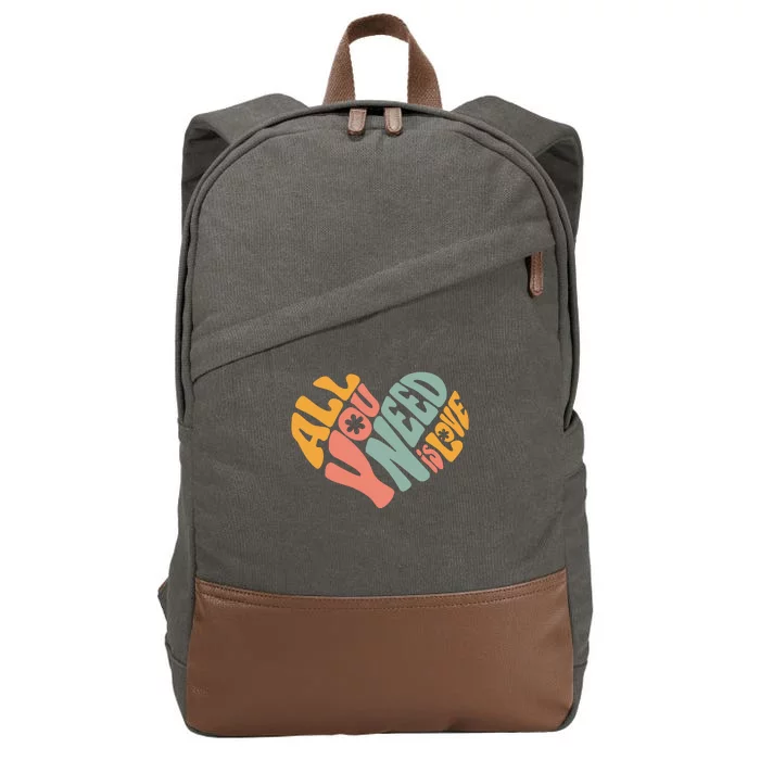 All You Need Is Love Heart Cotton Canvas Backpack