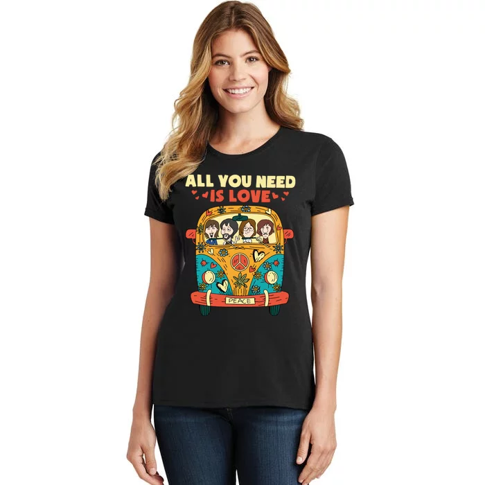 All You Need Is Love Bodysuit The Baby Shower Invitations Peace Love Bea Women's T-Shirt