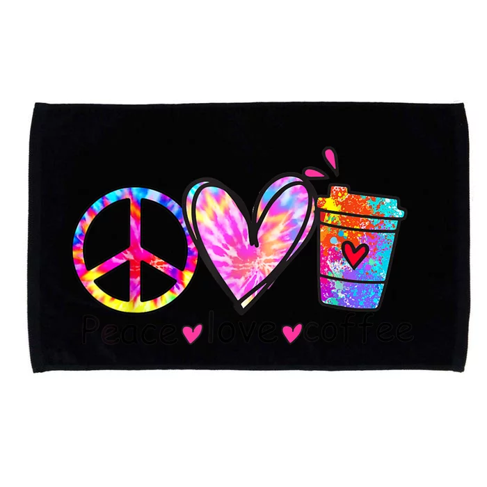 All You Need Is Peace Love And Coffee Tee Design Unisex Microfiber Hand Towel