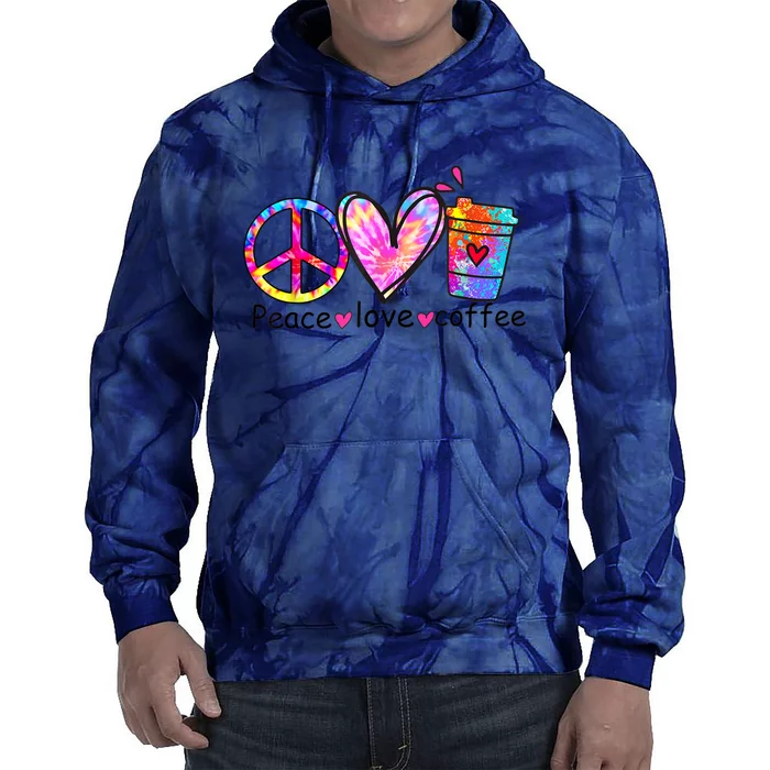 All You Need Is Peace Love And Coffee Tee Design Unisex Tie Dye Hoodie